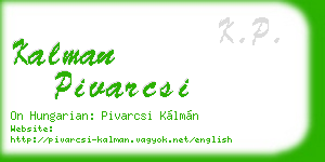 kalman pivarcsi business card